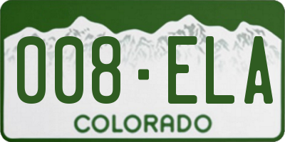 CO license plate 008ELA