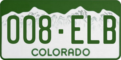 CO license plate 008ELB