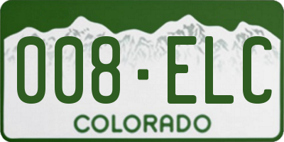 CO license plate 008ELC