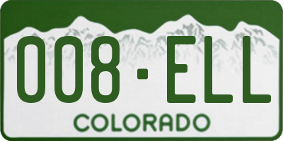 CO license plate 008ELL