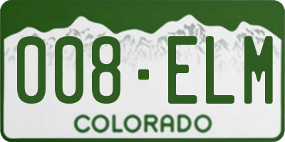 CO license plate 008ELM