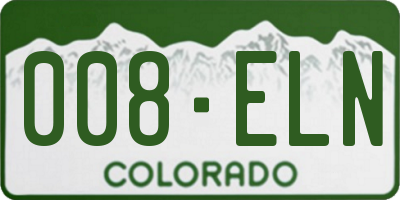 CO license plate 008ELN