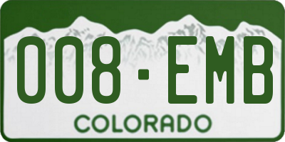 CO license plate 008EMB