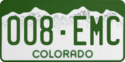 CO license plate 008EMC