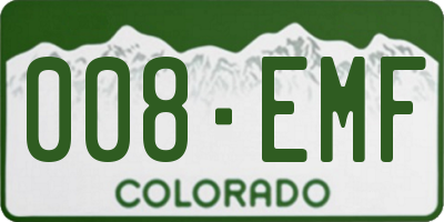 CO license plate 008EMF
