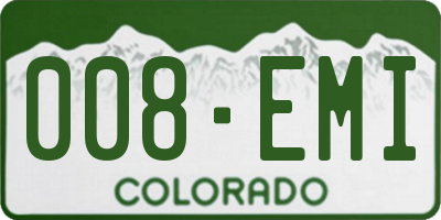 CO license plate 008EMI