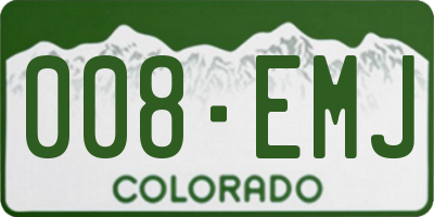 CO license plate 008EMJ