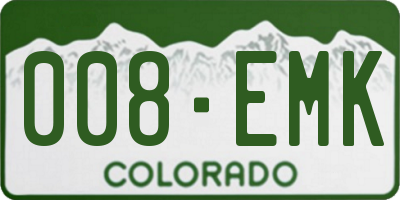CO license plate 008EMK