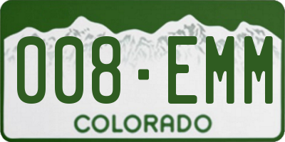 CO license plate 008EMM