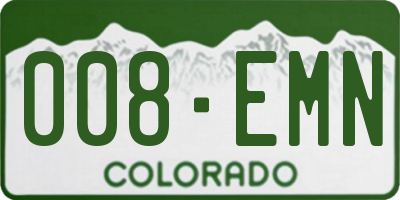 CO license plate 008EMN