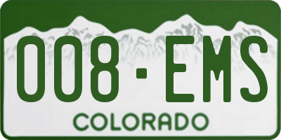CO license plate 008EMS