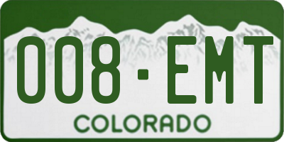 CO license plate 008EMT