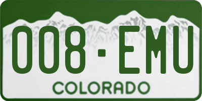 CO license plate 008EMU