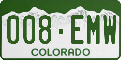 CO license plate 008EMW
