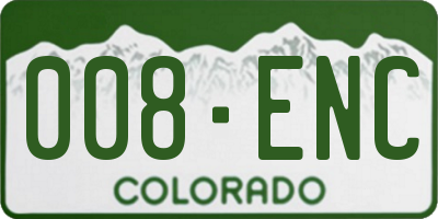 CO license plate 008ENC