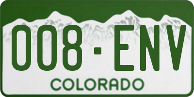 CO license plate 008ENV