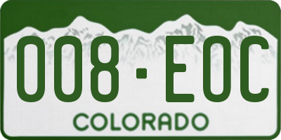 CO license plate 008EOC