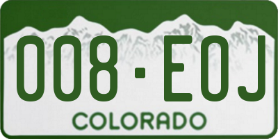 CO license plate 008EOJ