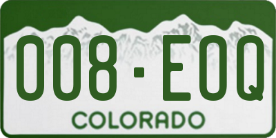 CO license plate 008EOQ