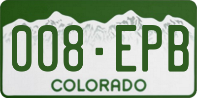 CO license plate 008EPB