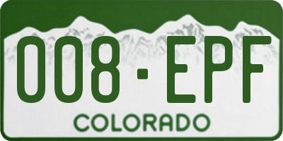 CO license plate 008EPF