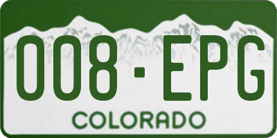 CO license plate 008EPG