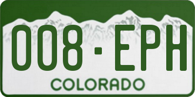 CO license plate 008EPH