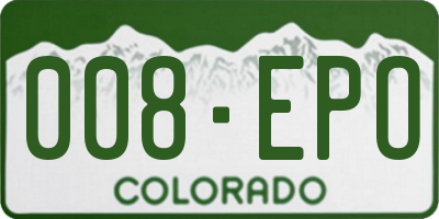 CO license plate 008EPO