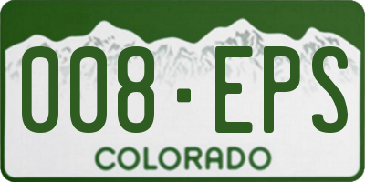 CO license plate 008EPS