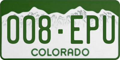 CO license plate 008EPU
