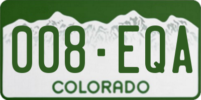 CO license plate 008EQA