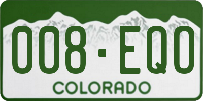 CO license plate 008EQO