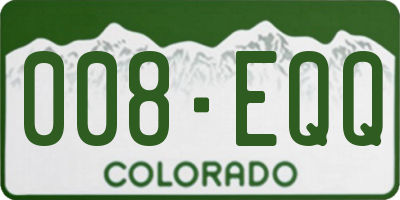 CO license plate 008EQQ