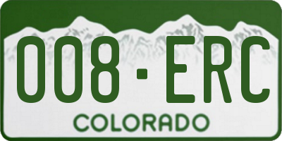 CO license plate 008ERC