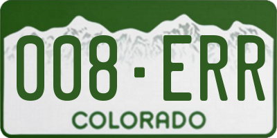 CO license plate 008ERR