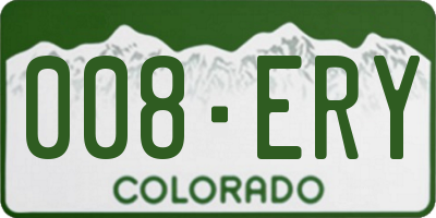 CO license plate 008ERY