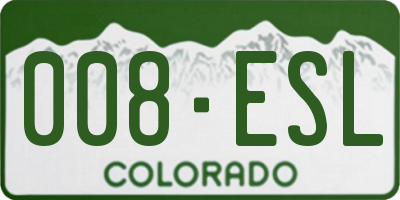 CO license plate 008ESL