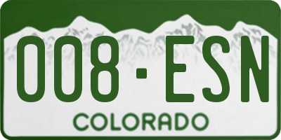 CO license plate 008ESN