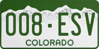 CO license plate 008ESV