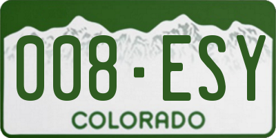 CO license plate 008ESY