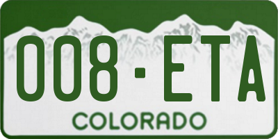 CO license plate 008ETA