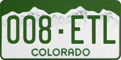 CO license plate 008ETL
