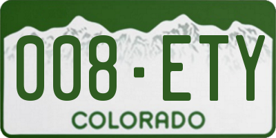 CO license plate 008ETY