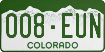 CO license plate 008EUN