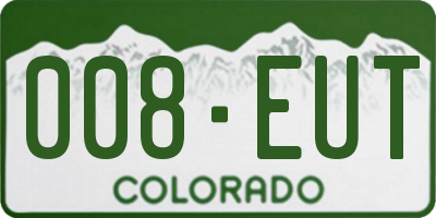 CO license plate 008EUT