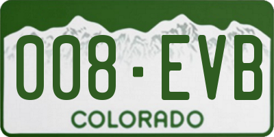 CO license plate 008EVB