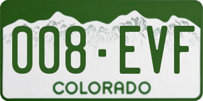 CO license plate 008EVF