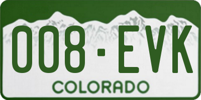 CO license plate 008EVK