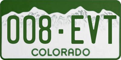 CO license plate 008EVT