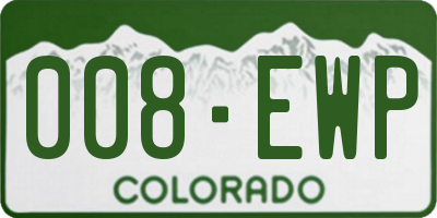 CO license plate 008EWP